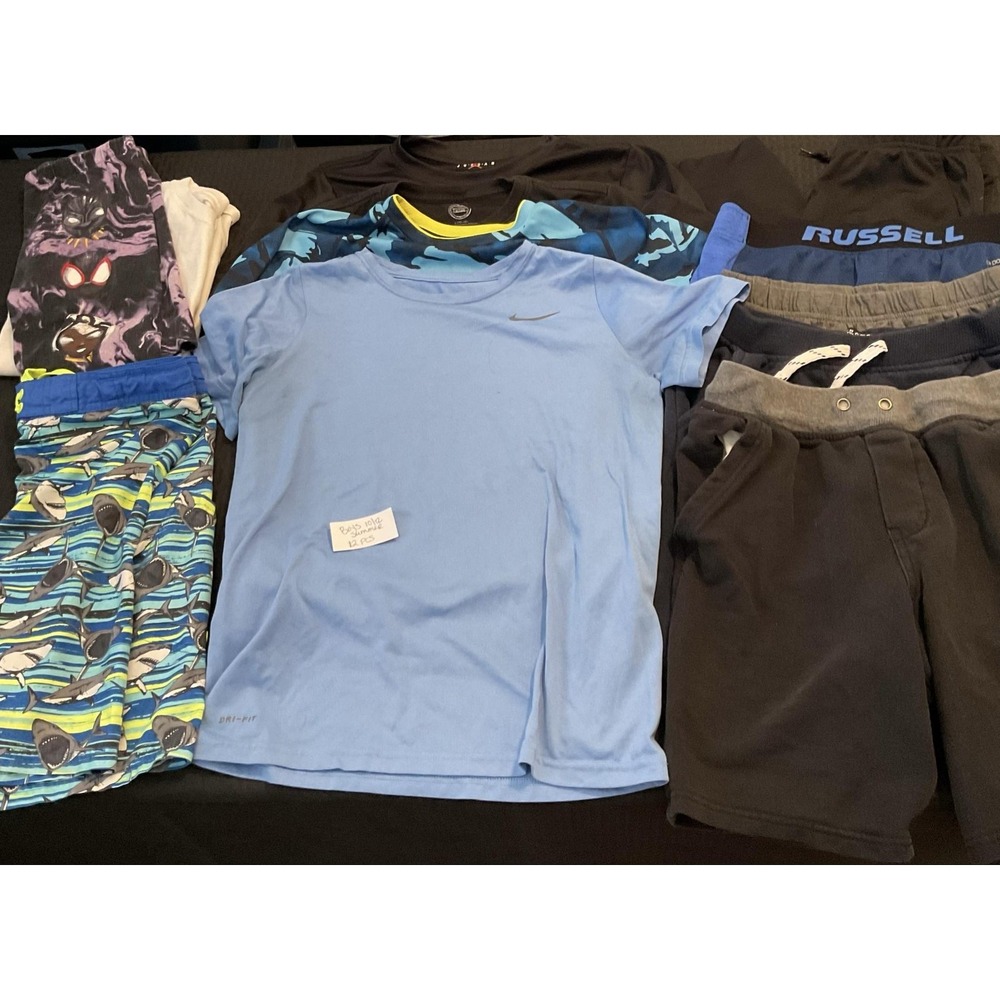 Mixed Brands Outfit Lot Boys 10-12 Nike Level Up Shirts Shorts Pants Summer 12pc